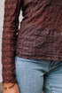 Modern Mesh Diamond Lattice Lettuce Trim Long Sleeve Top
